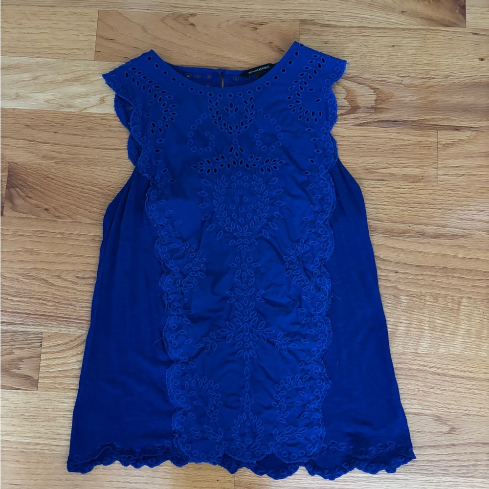 Banana Republic Royal Blue Eyelet Top